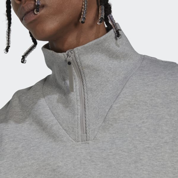 Grey 1/4 Zip Sweatshirt WU661