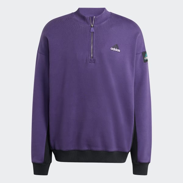 トップス ab adidas EQUIPMENT BLOCKED HALF-ZIP バイオレット/ブラック