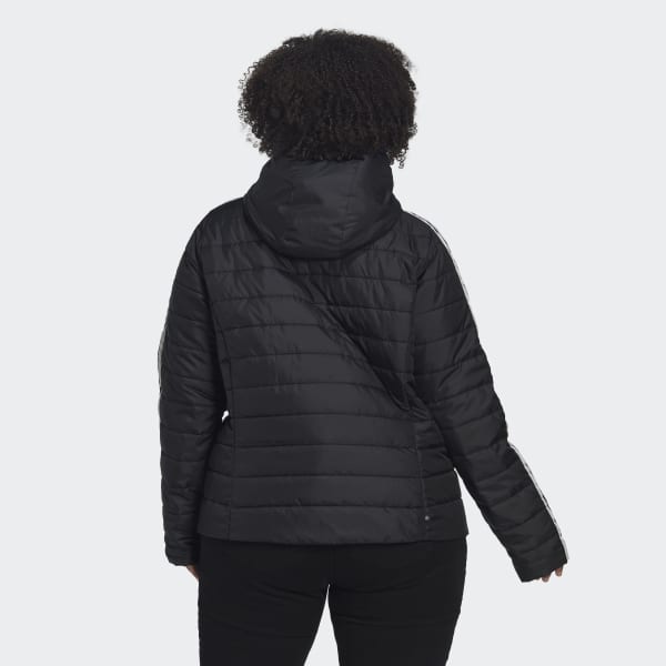 Svart Hooded Premium Slim Jacket (Plus Size) TB105