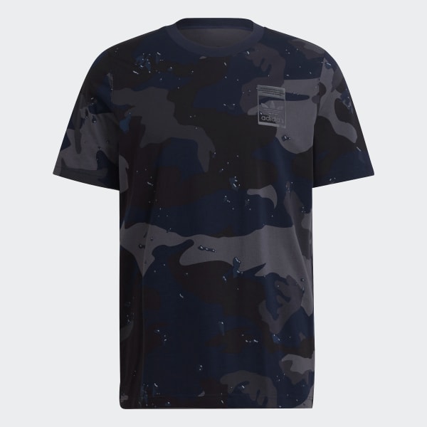 Blue Graphics Camo Allover Print T-Shirt JJT53