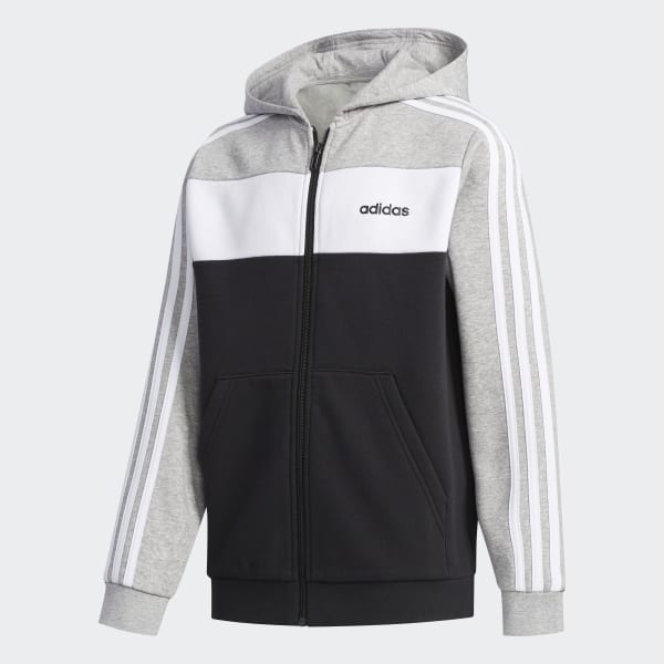Casaca Deportiva Con Capucha Colorblock Plomo Adidas Adidas Peru