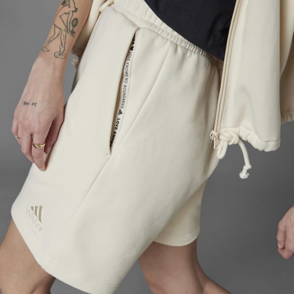 Beige Sportswear Fleece Shorts (Gender Neutral) NPW81