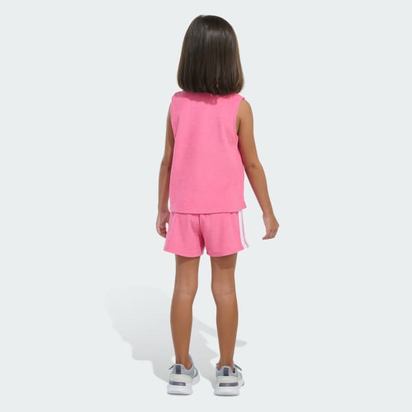 Two-Piece Terry Cloth Sleeveless Polo and Shorts Set