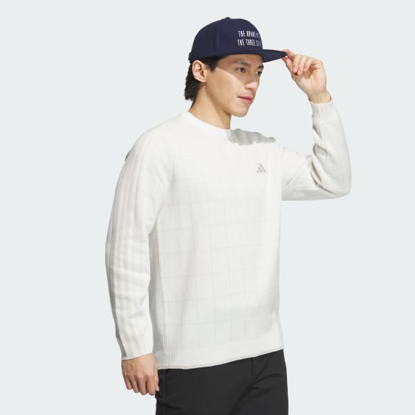 White 3-Stripes Crew Sweater
