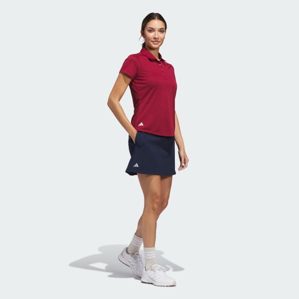 สีแดงเบอร์กันดี เสื้อโปโลแขนสั้นสีล้วนสำหรับผู้หญิง Performance