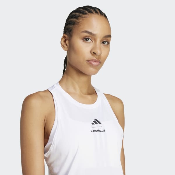 adidas Les Mills Graphic Tank Top - White | Free Shipping