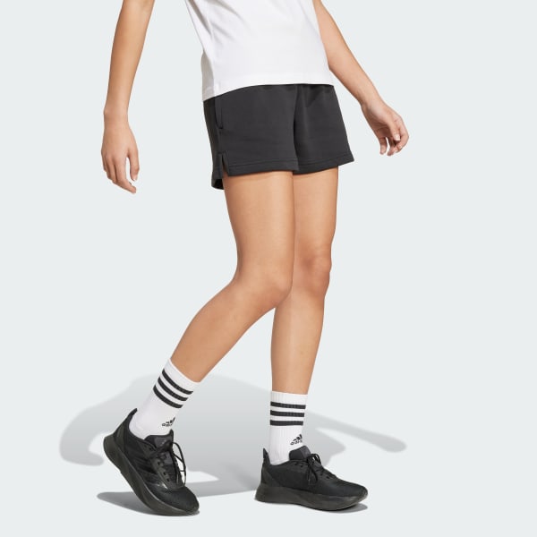 Black Essentials Small Logo Fleece Shorts