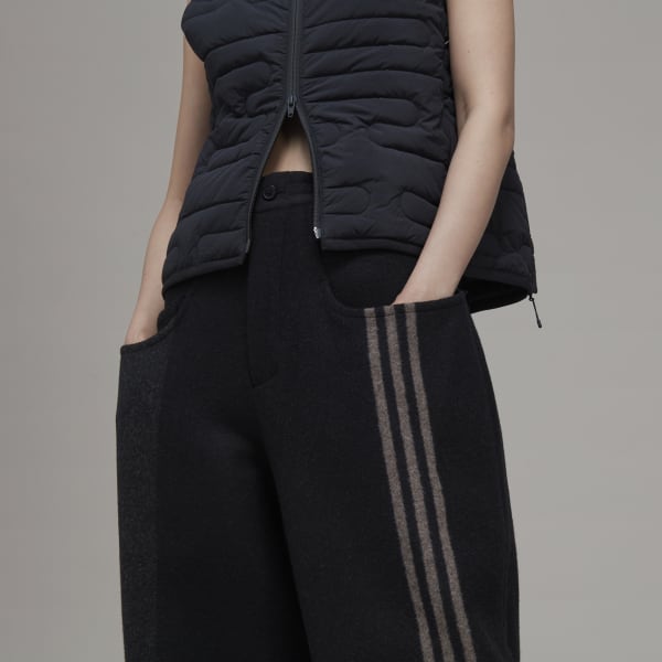 Czerń Engineered 3-Stripes Wide Leg Track Pants Y7825