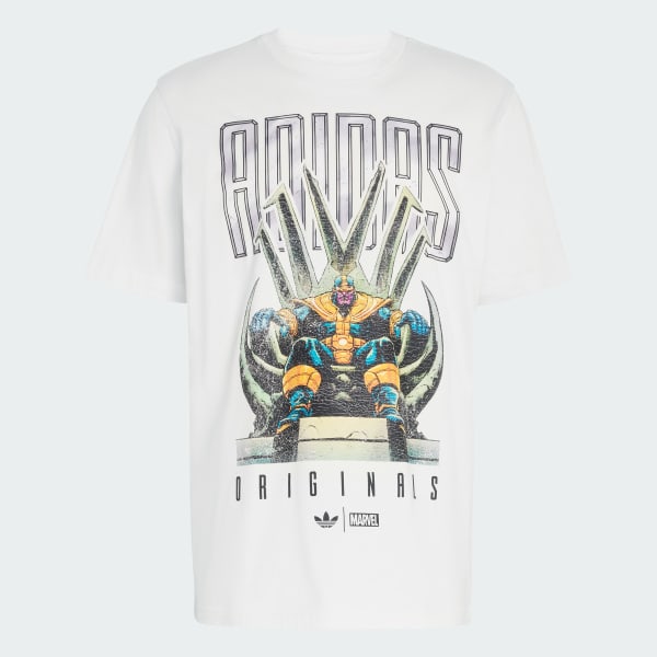 สีขาว เสื้อยืดทรงหลวม Adidas_Marvel_Thanos สำหรับผู้ชาย
