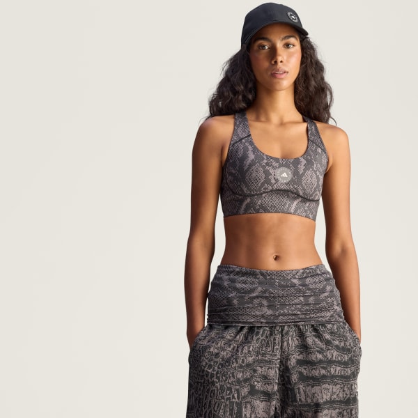 Castanho Sutiã de desporto estampado adidas By Stella McCartney Power Impact com apoio médio