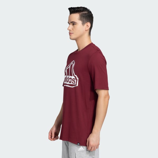 Burgundy FOLD BADGE OF SPORT LOGO TEE