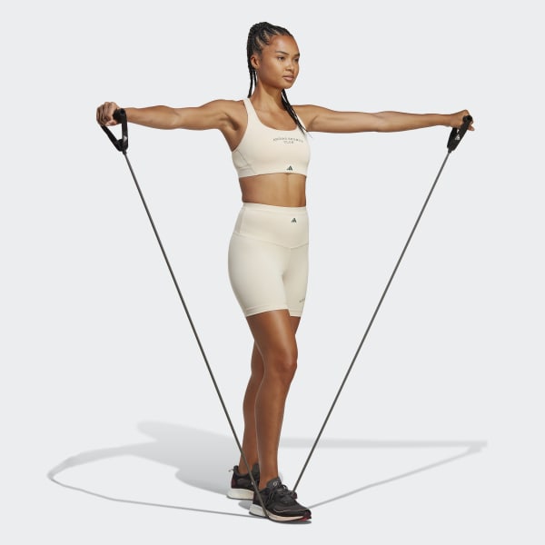 Beige Sports Club High-Waist kurze Leggings