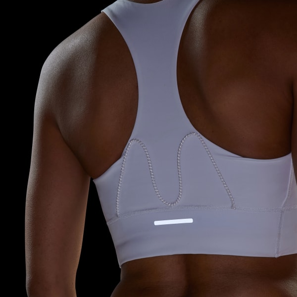 adidas Run Pocket Medium Support Bra - White | Free Shipping