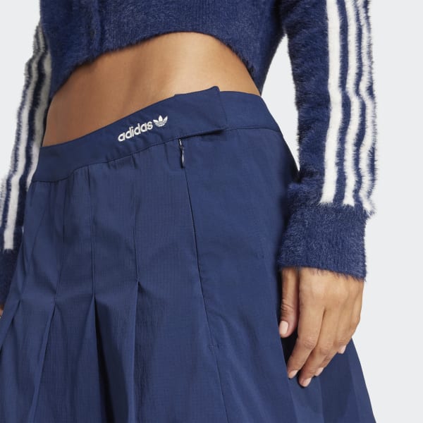【AAKE】PLEATS SK TRACK PT (beige / blue) Pleated Track Skirt