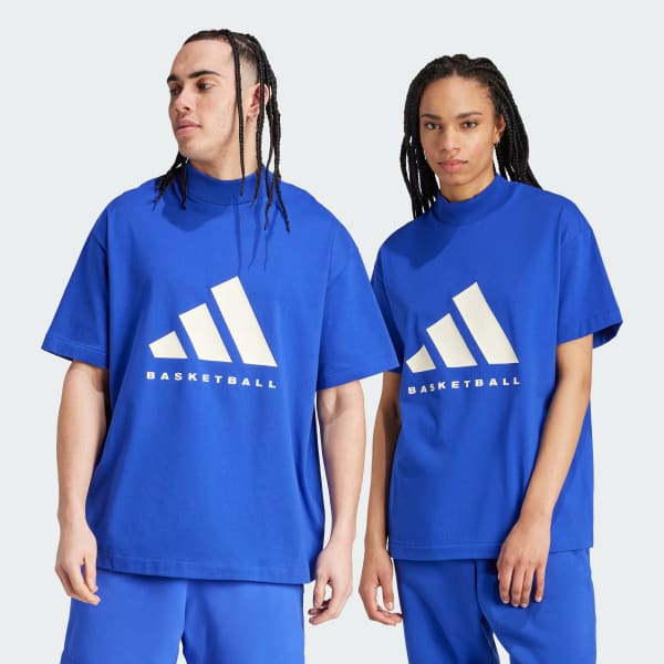 blauw adidas Basketball 001_T-shirt