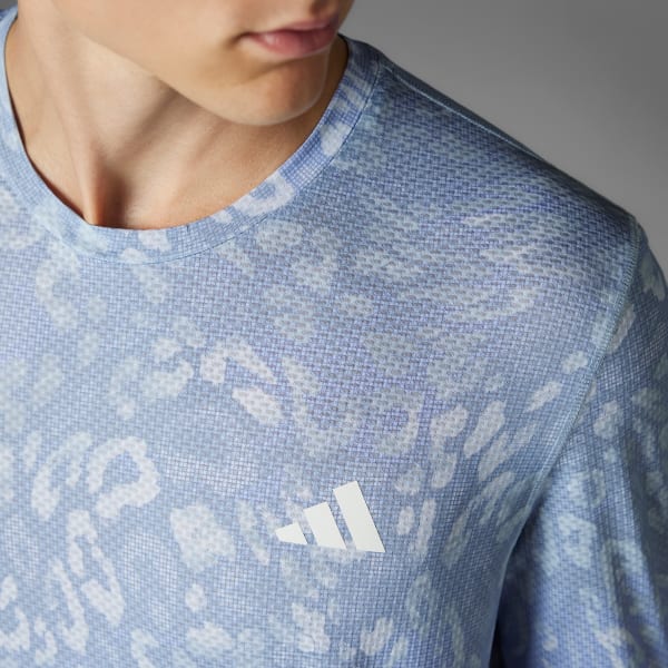 Grey Own the Run CLIMACOOL 3-Stripes Long Sleeve Tee