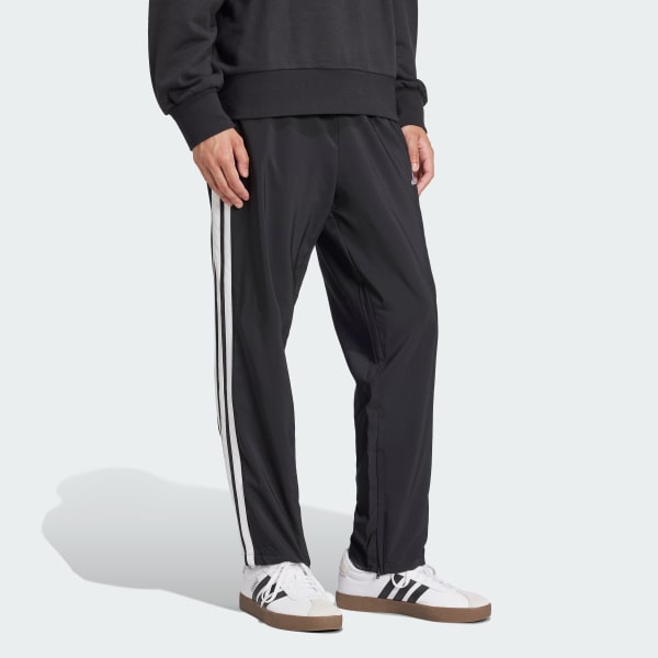 cerná Kalhoty Essentials 3-Stripes Stanford Open Hem
