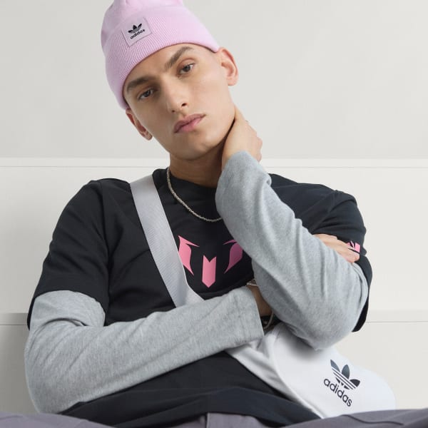 สีดำ เสื้อยืดพิมพ์ลายกราฟิก Messi