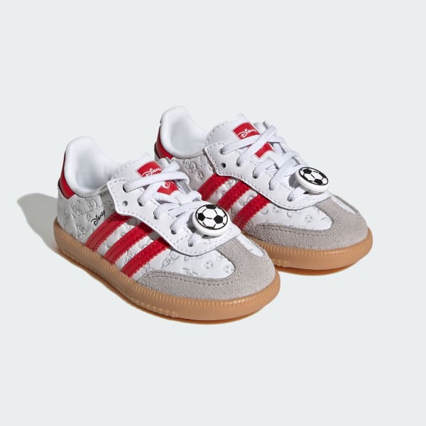 สีขาว รองเท้า adidas Disney Samba OG Comfort Closure พร้อมเชือกผูกรองเท้าแบบยืดหยุ่น