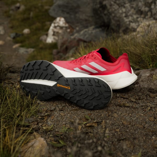 Red Terrex Agravic Speed Ultra Trail Running Shoes