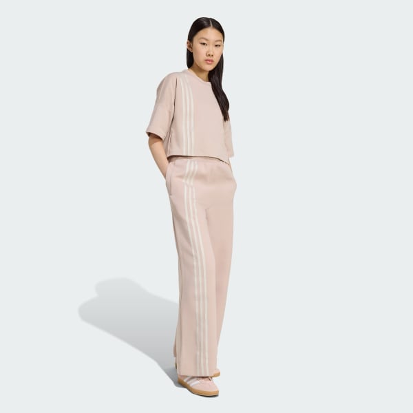 Brun Off Placed 3-Stripes Wide Bukse