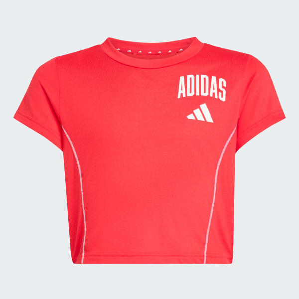 Rojo Polo Essentials con estampado universitario para niños