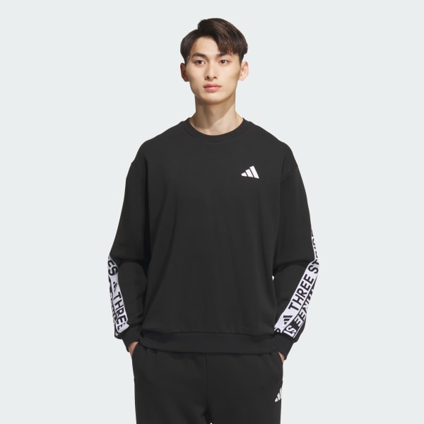 ブラック ワーディングパック ルーズフィット 厚手のフレンチテリー スウェットシャツ