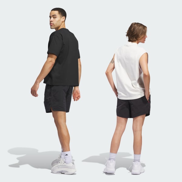 Đen Quần Short Dệt adidas Basketball (Unisex)