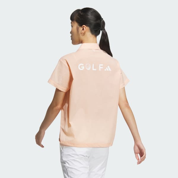 Pink 우븐 반팔 폴로 셔츠