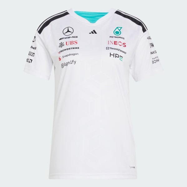 Blanco POLO DE PILOTO DE LA ESCUDERÍA DE FÓRMULA 1 MERCEDES - AMG PETRONAS