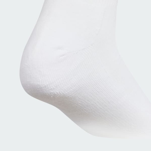 ホワイト 【ゴルフ】クルー丈 スリーストライプ クッションソックス