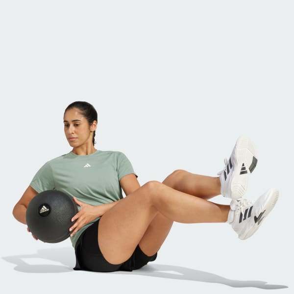 Verde Camiseta Minimalista AEROREADY Train Essentials Cuello Redondo