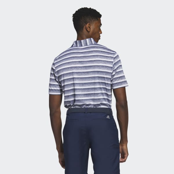 Blue Two-Color Striped Golf Polo Shirt