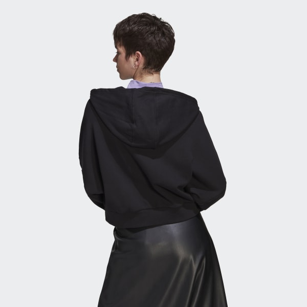 Schwarz adicolor Classics Full-Zip Relaxed Kapuzenjacke