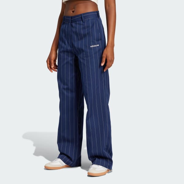 Blue Pinstripe Twill Loose Pants