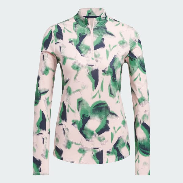 Pink Ultimate365 Printed Quarter Zip Mock