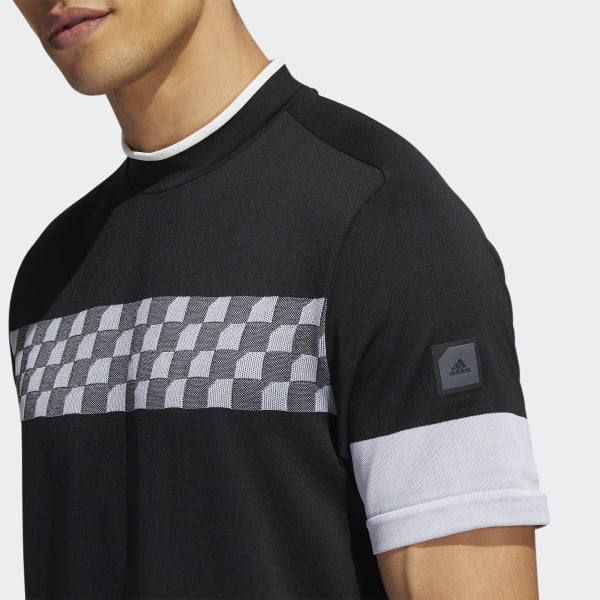Schwarz Adicross Checkered Poloshirt P2585