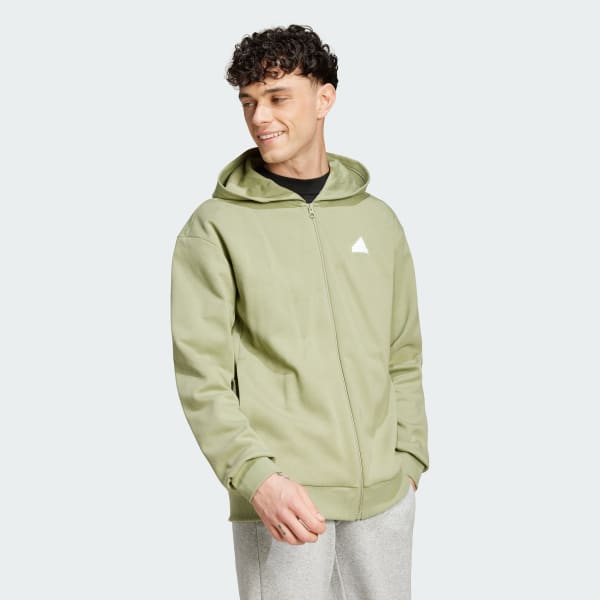 mau-xanh-la Áo Hoodie Khóa Kéo Dọc Thân Badge of Sport Future Icons