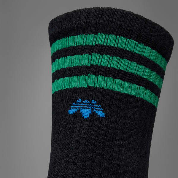 Black Rolling Links Crew Socks