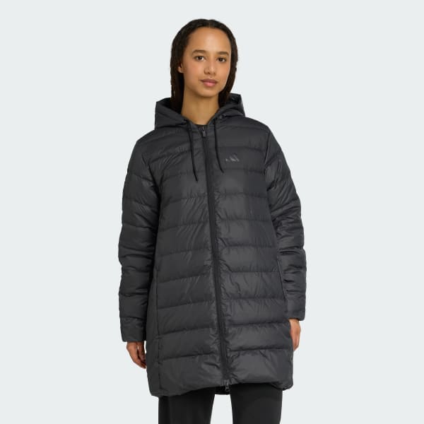 Preto Parka de penas com capuz Essentials CLIMAWARM Três Riscas