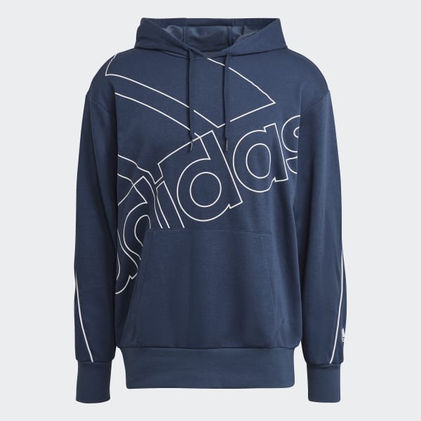 adidas Giant Logo Hoodie Gender Neutral Blue adidas New Zealand