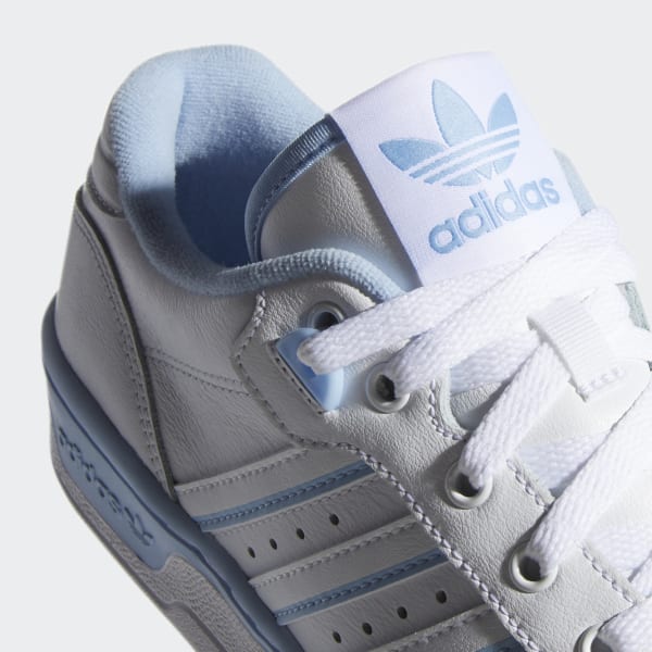 adidas originals rivalry low trainers in white canvas with suede trim