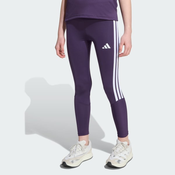 Purple Train Essentials 3-Stripes Leggings Kids