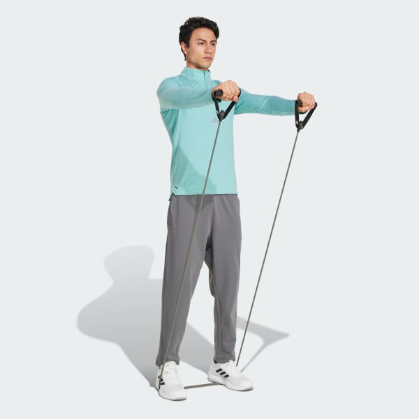 Turquoise Haut demi-zip d'entraînement