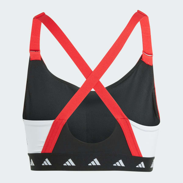 adidas Powerimpact Medium-Support Techfit Colorblock Sports Bra Black