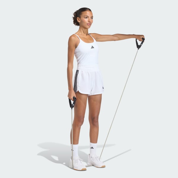 White Pacer Workout Woven High Rise Shorts