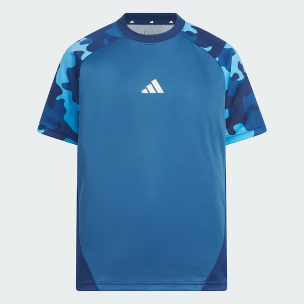 ブルー エッセンシャルズ カモパック ルーズフィット ダブルニット カラーブロックTシャツ