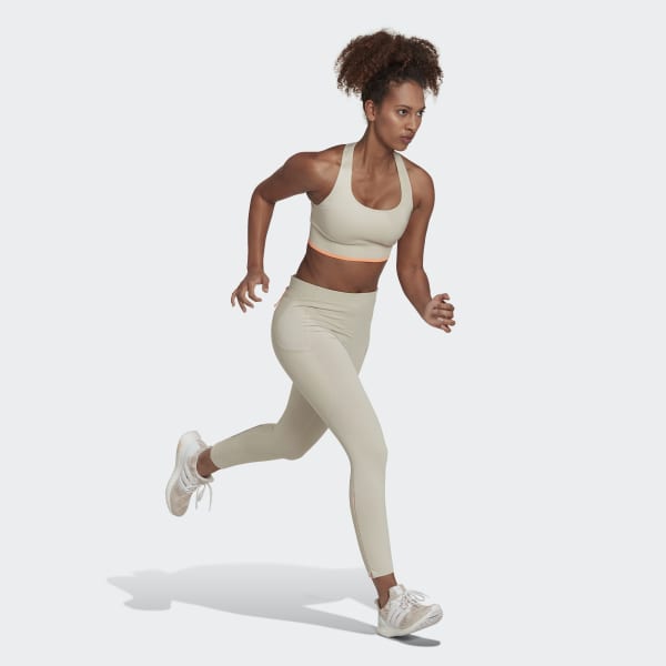 bézová Podprsenka Running Medium-Support Seamless Merino Wool