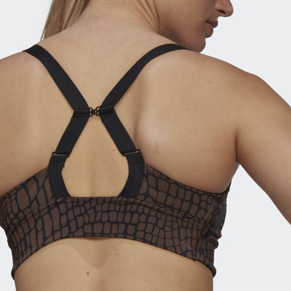 hnědá Podprsenka Powerimpact Luxe Training Medium-Support HIIT Print SH601