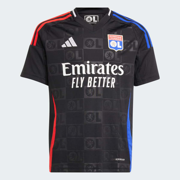 Sort Olympique Lyonnais 24/25 Kids udebanetrøje